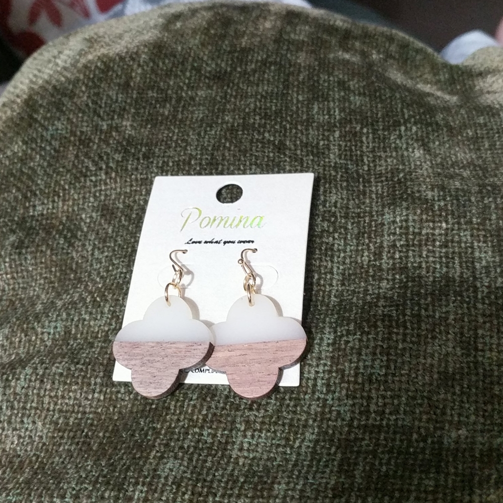 Pomina wood and acrylic earrings... beautiful !